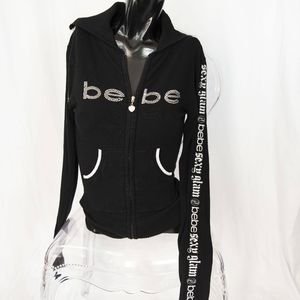 BEBE zip up collared thin sweater